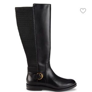 Cole Haan black Clover Knee-High Leather Boots